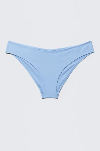 Einfarbige Bikinihose – Hellblau