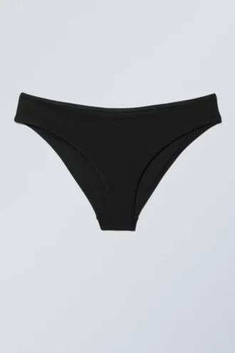 Einfarbige Bikinihose – Schwarz