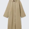 Einreihiger Oversize-Car-Coat – Beige Einreihiger Oversize-Car-Coat – Beige