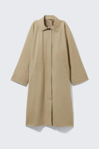 Einreihiger Oversize-Car-Coat – Beige
