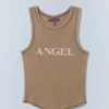 Eng anliegendes bedrucktes Mini-Tanktop – Hellstaubbraun | Cheap Monday Gb Eng anliegendes bedrucktes Mini-Tanktop – Hellstaubbraun | Cheap Monday Gb
