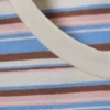 Enges Mini-T-Shirt – Blau/Rosa mit mehrfarbigen Streifen