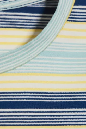 Enges Mini-T-Shirt – gestreift in Blau/Gelb