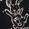 Enges Mini-T-Shirt mit Print – Schwarz – Bunny