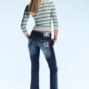 Fancy Booty Bei Low Rise Skinny Bootcut Jeans – Marble Blue – Dunkelblau | Cheap Monday Gb