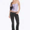 Fancy Booty Bei Low Rise Skinny Bootcut Jeans – Polly Black Print – Schwarz | Cheap Monday Gb