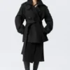 Faustina C Oversized-Trenchcoat mit doppelter Knopfleiste – Schwarz Faustina C Oversized-Trenchcoat mit doppelter Knopfleiste – Schwarz