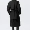 Faustina C Oversized-Trenchcoat mit doppelter Knopfleiste – Schwarz Faustina C Oversized-Trenchcoat mit doppelter Knopfleiste – Schwarz