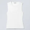 Figurbetontes Baumwoll-Tanktop – Weiß Figurbetontes Baumwoll-Tanktop – Weiß