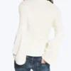 Figurbetontes Langarmshirt – Staubweiß
