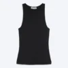 Figurbetontes Tanktop aus Baumwolljersey – Schwarz