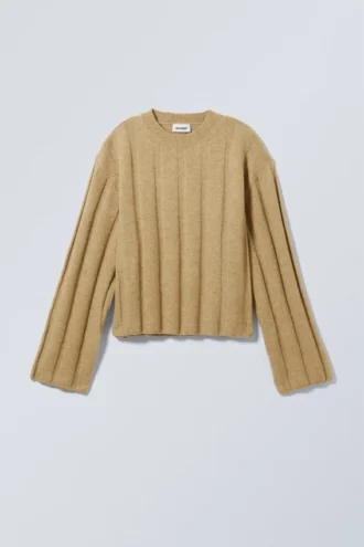 Fiona-Ripppullover – Beige