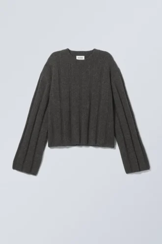 Fiona-Ripppullover – Dunkelgrau