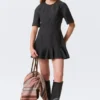Fit-and-Flare-Mini-Kleid – Dunkelgrau