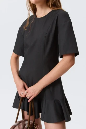 Fit-and-Flare-Mini-Kleid – Dunkelgrau