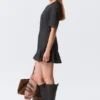 Fit-and-Flare-Mini-Kleid – Dunkelgrau
