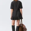 Fit-and-Flare-Mini-Kleid – Dunkelgrau