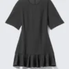 Fit-and-Flare-Mini-Kleid – Dunkelgrau
