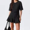 Fit-and-Flare-Minikleid – Schwarz