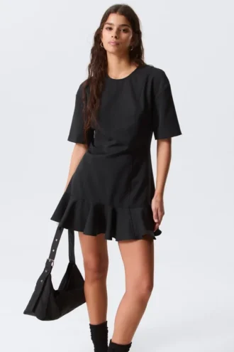 Fit-and-Flare-Minikleid – Schwarz