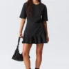 Fit-and-Flare-Minikleid – Schwarz