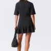 Fit-and-Flare-Minikleid – Schwarz