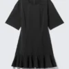 Fit-and-Flare-Minikleid – Schwarz