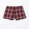 Flanell-Boxershorts – Dunkelrot kariert