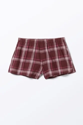 Flanell-Boxershorts – Dunkelrot kariert