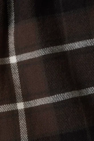 Flanell-Pyjama-Boxershorts – Braun kariert