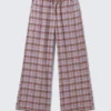 Flanell-Pyjama-Hose – Lila Karomuster Flanell-Pyjama-Hose – Lila Karomuster