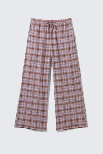 Flanell-Pyjama-Hose – Lila Karomuster