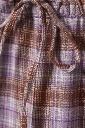 Flanell-Pyjama-Hose – Lila Karomuster