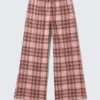Flanell-Pyjama-Hose – rosa-braun kariert