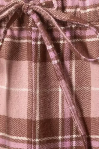 Flanell-Pyjama-Hose – rosa-braun kariert
