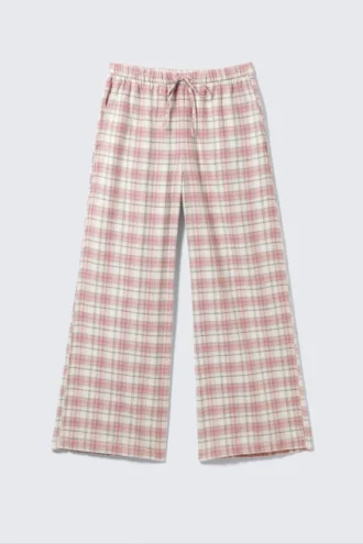 Flanell-Pyjama-Hose – rosa-weiß kariert