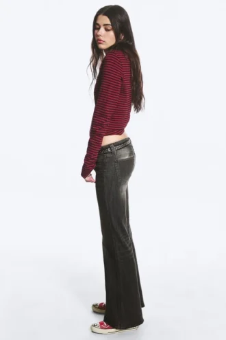 Flare Low Rise Flared Skinny Jeans – Senfgelb-Schwarz – Schwarz | Cheap Monday GB