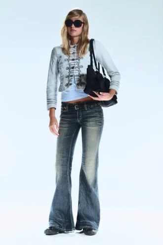 Flare Low Rise Flared Skinny Jeans – Stahlblau – Mittelblau | Cheap Monday Gb
