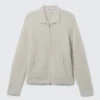 Flauschige Strickjacke mit Reißverschluss – Dirty White Flauschige Strickjacke mit Reißverschluss – Dirty White