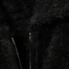 Flauschige Strickjacke mit Reißverschluss – Schwarz Flauschige Strickjacke mit Reißverschluss – Schwarz