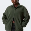 Fleece-Jacke mit Reißverschluss – Dunkelgrün Fleece-Jacke mit Reißverschluss – Dunkelgrün