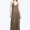 Fließendes Maxikleid – Braun