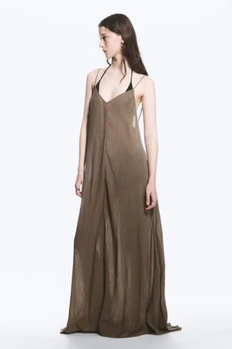 Fließendes Maxikleid – Braun