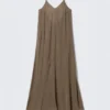 Fließendes Maxikleid – Braun