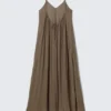 Fließendes Maxikleid – Braun