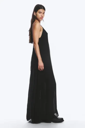 Fließendes Maxikleid – Schwarz