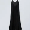 Fließendes Maxikleid – Schwarz