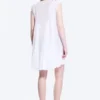 Fließendes Minikleid mit V-Ausschnitt – Weiß Fließendes Minikleid mit V-Ausschnitt – Weiß