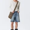 Galaxy Mid Rise Loose Denim Shorts – Blue Horses – Mittelblau Galaxy Mid Rise Loose Denim Shorts – Blue Horses – Mittelblau
