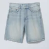 Galaxy Mid Rise Loose Denim Shorts – Lip Blue – Hellblau Galaxy Mid Rise Loose Denim Shorts – Lip Blue – Hellblau